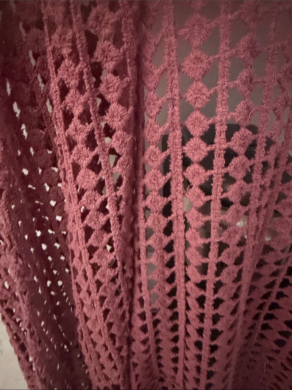 torrid Mauve Open Crochet Cardigan - Picture 3 of 7